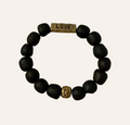 Matte Black Beaded ~LOVE~ Bracelet