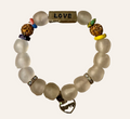 Clear White Beaded ~LOVE~ Bracelet